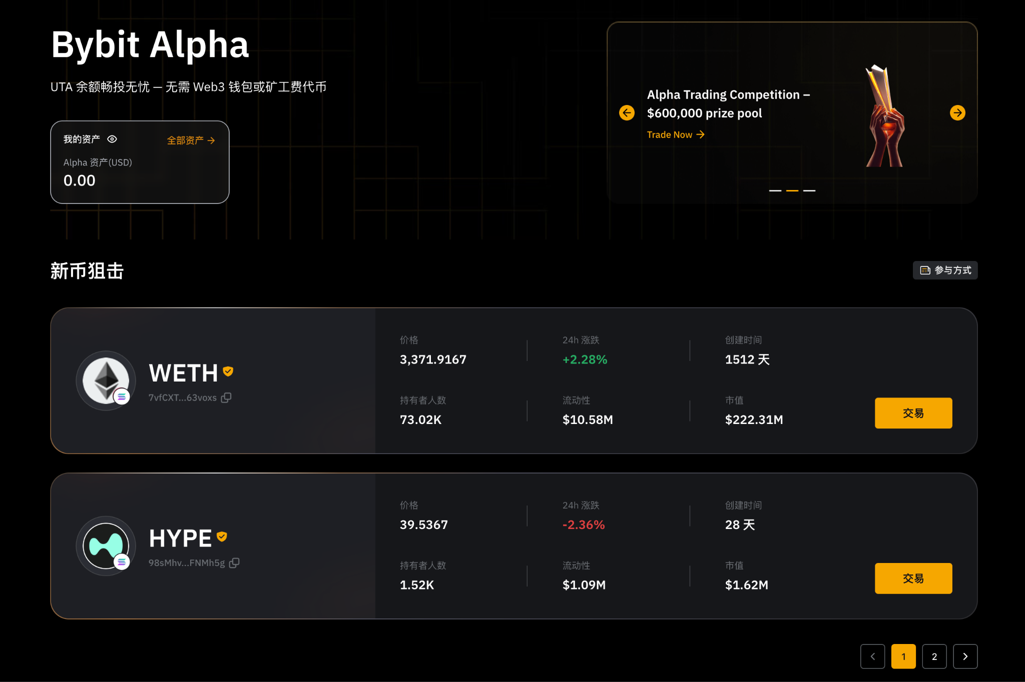 Bybit Alpha以及Byreal全新上线WETH，现已开放交易_aicoin_图2