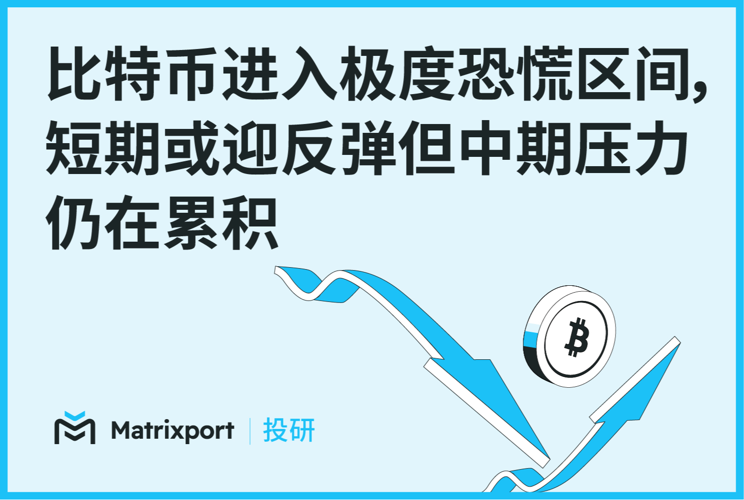 Matrixport Research: Bitcoin has entered an extreme fear zone, a short-term rebound may be on the horizon, but medium-term pressure is still accumulating.